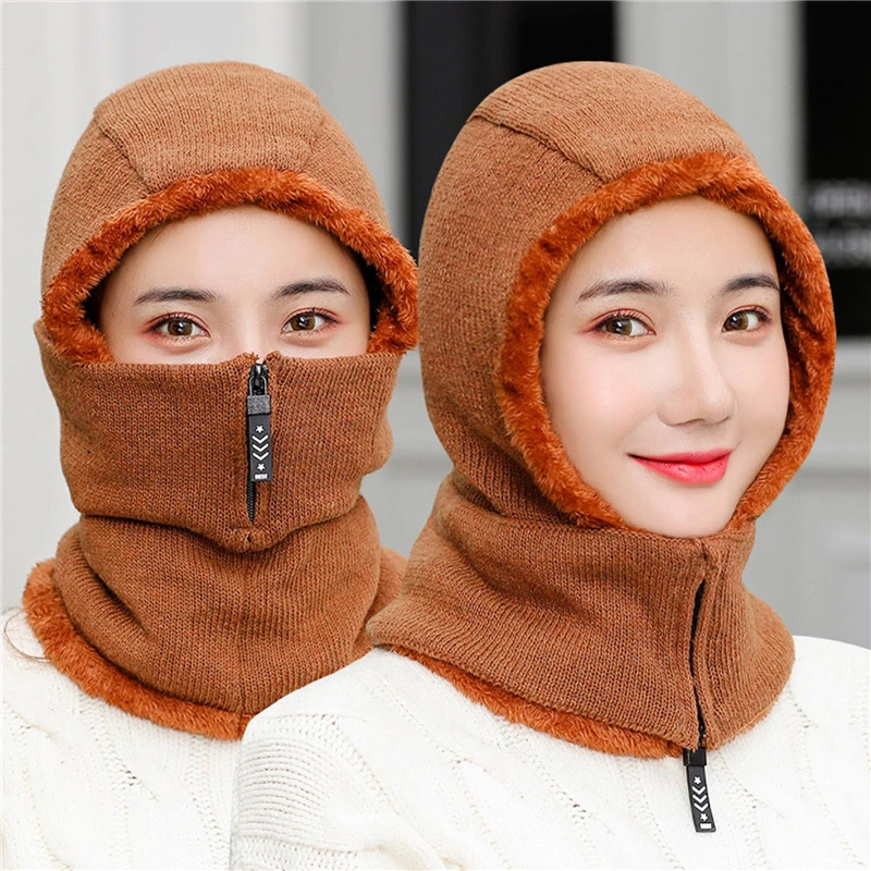 Hot Women Winter Knitted Hat New Add Fur Lined Warm Winter Hats For Women With Zipper Keep Face And Ear Warmer Balaclava Cap
Hot Women Winter Knitted Hat New Add Fur Lined Warm Winter Hats For Women With Zipper Keep Face And Ear Warmer Balaclava Cap