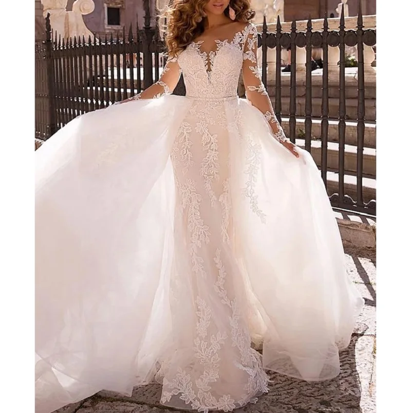 Boho Vestido De Noiva, Vestido De Novia Невеста, свадебное платье с v-образным вырезом Длинные рукава кружевное с вышивкой бальное торжественное платье разме...
Boho Vestido De Noiva, Vestido De Novia Невеста, свадебное платье с v-образным вырезом Длинные рукава кружевное с вышивкой бальное торжественное платье разме...