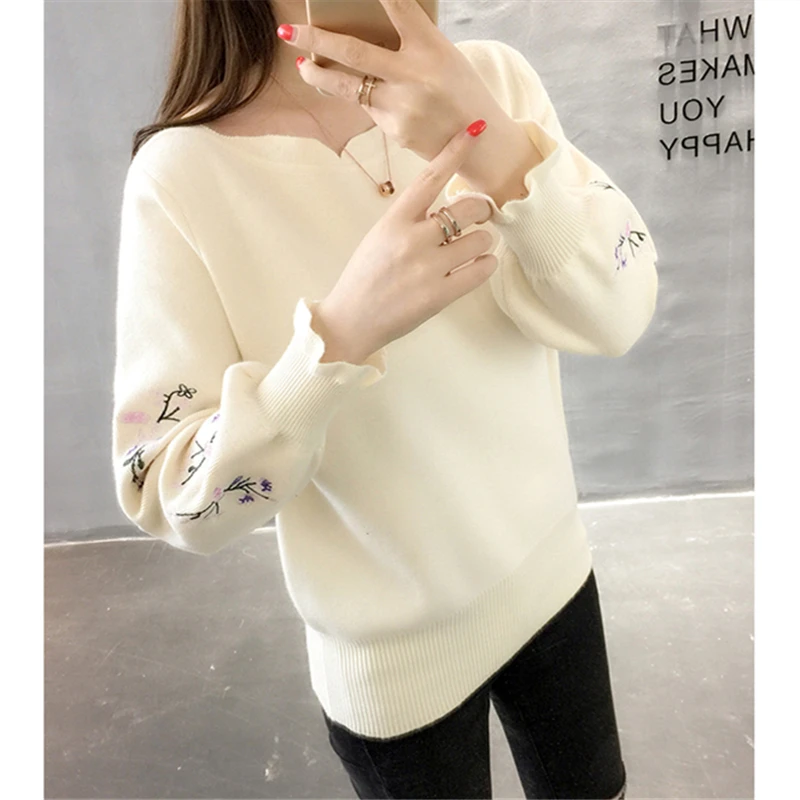 Turtleneck Embroidery Pullover Knitted Women Big size Puff Sleeve Warm Knitwear Tops Autumn Harajuku Knit Sweater Female
Turtleneck Embroidery Pullover Knitted Women Big size Puff Sleeve Warm Knitwear Tops Autumn Harajuku Knit Sweater Female