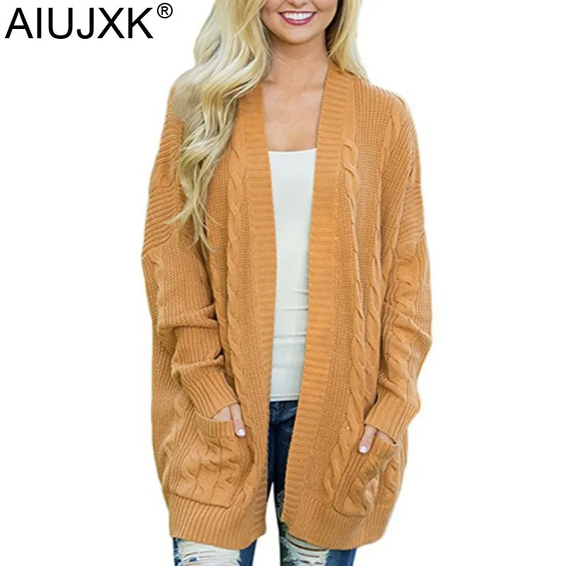 Женский вязаный кардиган AIUJXK, повседневный Длинный Свитер оверсайз с карманами, кардиганы большого размера плюс на осень и зиму, 2019
Женский вязаный кардиган AIUJXK, повседневный Длинный Свитер оверсайз с карманами, кардиганы большого размера плюс на осень и зиму, 2019