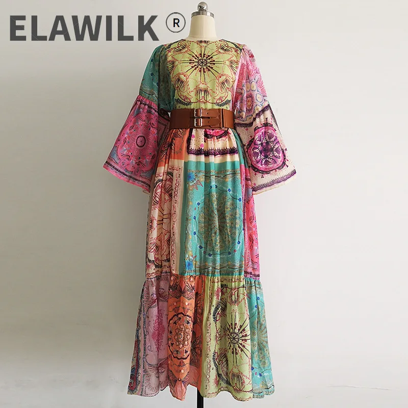 2021 Spring Women's High quality Belt flare sleeves dress Hot fashion print pleated dress B193
2021 Spring Women's High quality Belt flare sleeves dress Hot fashion print pleated dress B193