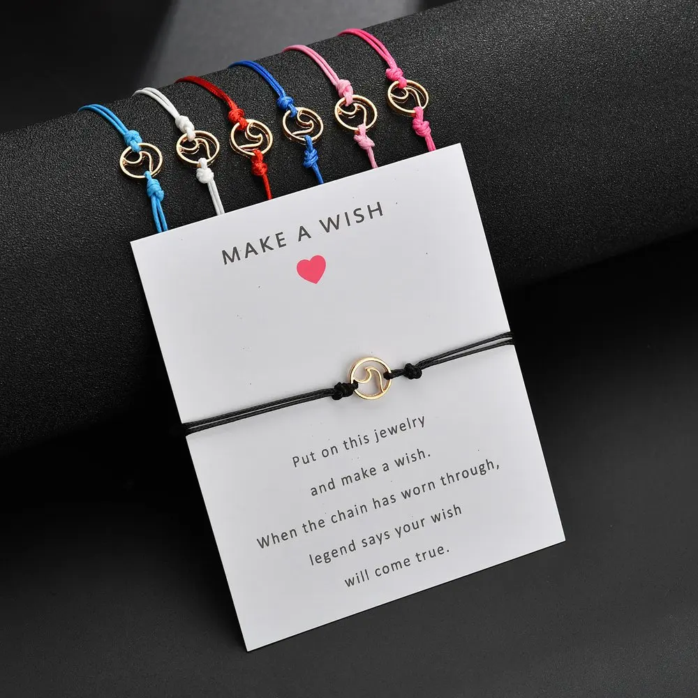 Make a wish Paper Card Ocean Waves Beach Nautical Surfing Adjustable Bracelets Fashion Women Jewelry Gifts
Make a wish Paper Card Ocean Waves Beach Nautical Surfing Adjustable Bracelets Fashion Women Jewelry Gifts