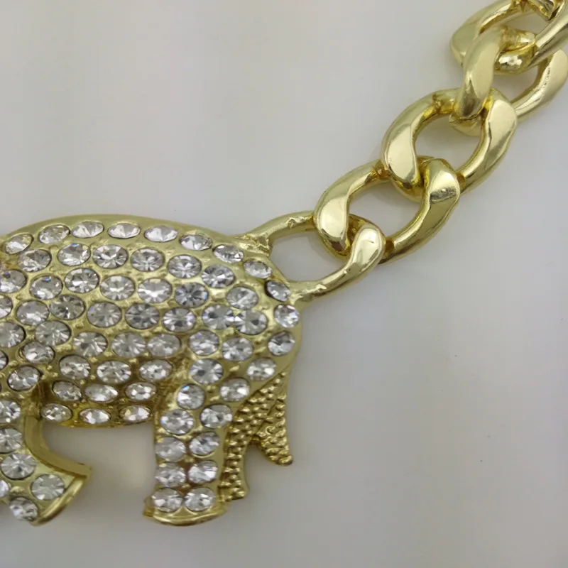 New Iced Out Crystal Elephant Animal Pendant Necklaces Gold Plated With Chain Men's Hip Hop Jewelry Gift
New Iced Out Crystal Elephant Animal Pendant Necklaces Gold Plated With Chain Men's Hip Hop Jewelry Gift