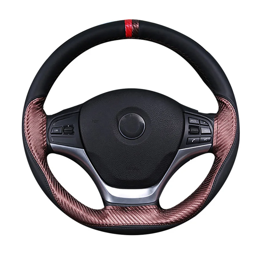 Car Hand Stitch Steering Wheel Cover Anti Slip PU Leather Steering Covers Suitable 37-38cm Auto Decoration Carbon Fiber
Car Hand Stitch Steering Wheel Cover Anti Slip PU Leather Steering Covers Suitable 37-38cm Auto Decoration Carbon Fiber