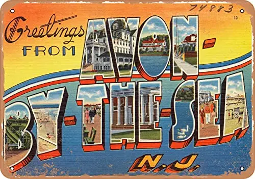 Metal Sign - New Jersey Postcard - Greetings from Avon-by-The-Sea, N.J. - Vintage Rusty Look Wall Decor for Cafe beer Bar Decor
Metal Sign - New Jersey Postcard - Greetings from Avon-by-The-Sea, N.J. - Vintage Rusty Look Wall Decor for Cafe beer Bar Decor