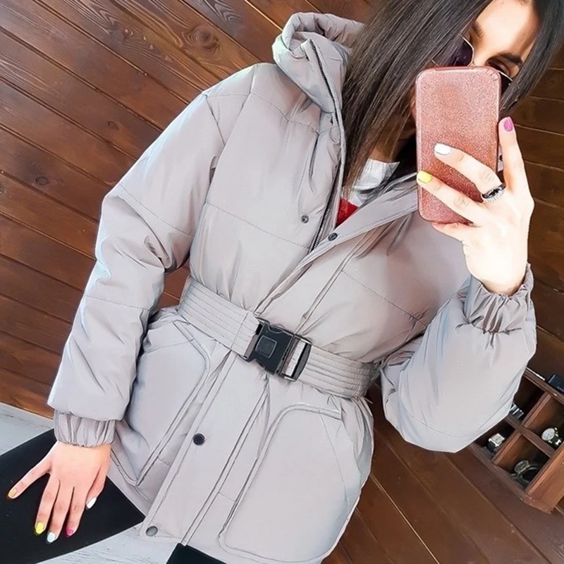Women'S Fashion Street Ski Zipper Hooded Mid-Length Reflective Cotton Jacket Gray
Women'S Fashion Street Ski Zipper Hooded Mid-Length Reflective Cotton Jacket Gray