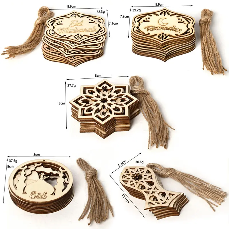 10pcs Wood Eid Mubarak Pendants Ramadan Dropping DIY Eid Mubarak Decoration Hajj Mubarak Party Supplies Moon Eid Al-Fitr Decor
10pcs Wood Eid Mubarak Pendants Ramadan Dropping DIY Eid Mubarak Decoration Hajj Mubarak Party Supplies Moon Eid Al-Fitr Decor
