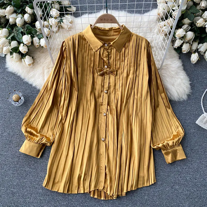 VANOVICH Shirt Women's Autumn 2022 New Solid Color Wild Ladies Shirts Fashion Casual Long-sleeved Europe Women Clothing
VANOVICH Shirt Women's Autumn 2022 New Solid Color Wild Ladies Shirts Fashion Casual Long-sleeved Europe Women Clothing