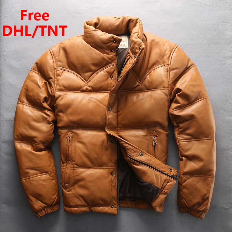 Men's Coat Skin Zipper Warm Down Jacket Genuine Leather Sheepskin Down Jackets Male Autumn Winter Coats Fast Ship Free DHL/TNT
Men's Coat Skin Zipper Warm Down Jacket Genuine Leather Sheepskin Down Jackets Male Autumn Winter Coats Fast Ship Free DHL/TNT