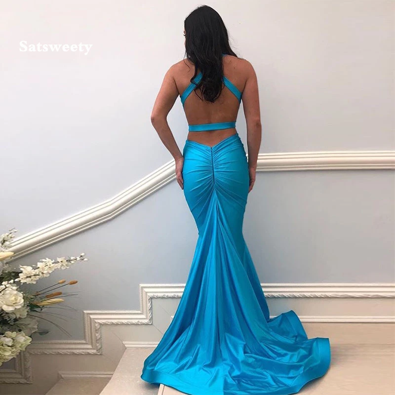 Sexy V-neck Blue Evening Dress Mermaid Style Sleeveless Full Length Special Occasion Party Gowns Backless Robe De Soiree 2020
Sexy V-neck Blue Evening Dress Mermaid Style Sleeveless Full Length Special Occasion Party Gowns Backless Robe De Soiree 2020