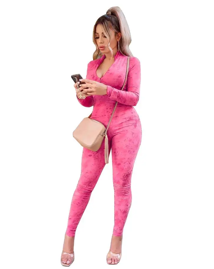 2020 Fashion Women's Rompers Zipper V-neck Jumpsuit Printed Long Sleeve Zip Up Slim Fit Casual Playsuits Jumpsuits Clothes
2020 Fashion Women's Rompers Zipper V-neck Jumpsuit Printed Long Sleeve Zip Up Slim Fit Casual Playsuits Jumpsuits Clothes