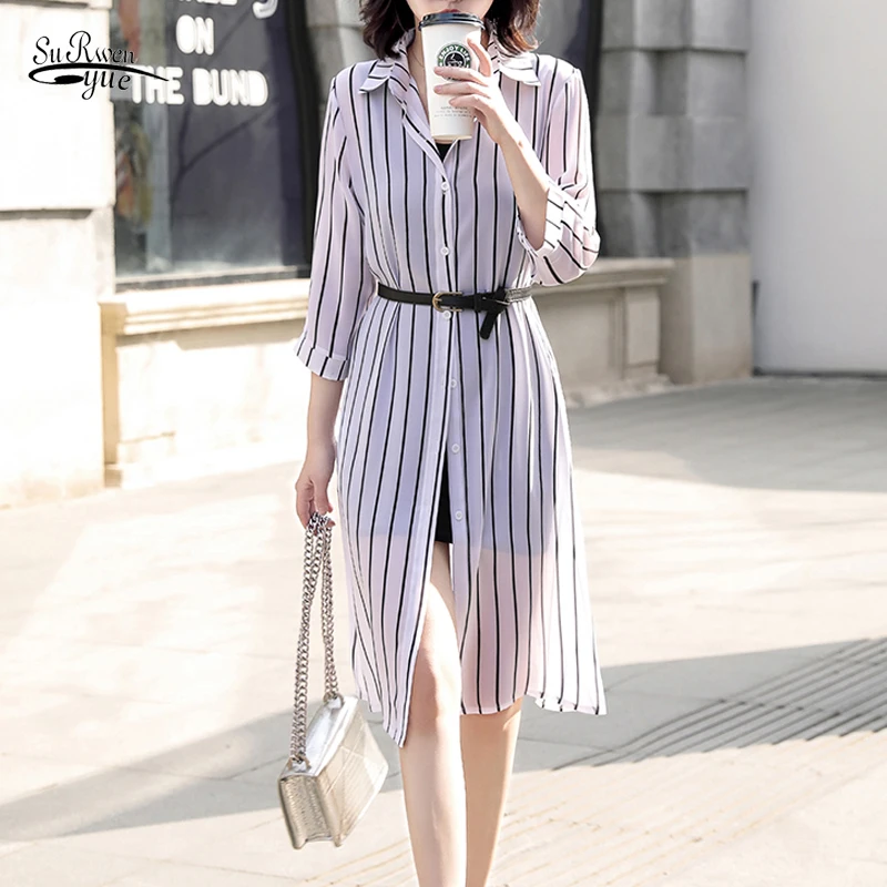 

Casual Shirt Women Long Cardigan Female Chiffon Blouse Printed Women Tops Sun Protection Clothing Blusas 9123 50