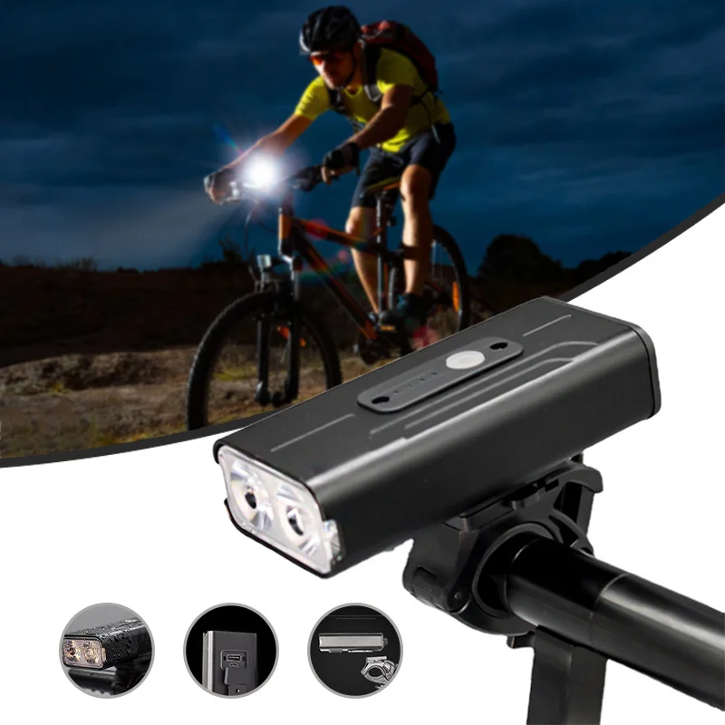 Newly USB Rechargeable Waterproof Bicycle Front Light 6 Modes and Double T Light Beads Bicycle Headlight
Newly USB Rechargeable Waterproof Bicycle Front Light 6 Modes and Double T Light Beads Bicycle Headlight