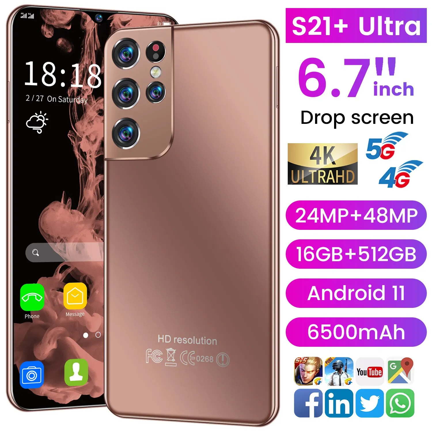 S21+ Ultra Global Version Smartphone 5000mAh Android 10.0 Unlock Cell Phones 4G 5G 16MP+32MP 6GB+128GB Cheap Mobile Phones
S21+ Ultra Global Version Smartphone 5000mAh Android 10.0 Unlock Cell Phones 4G 5G 16MP+32MP 6GB+128GB Cheap Mobile Phones