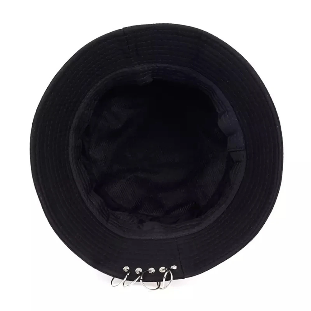 Hoop Pin Basin Hat Men's And Women's Trendy Summer Harajuku Foldable Sunscreen Sunshade Traveling Fisherman Hat