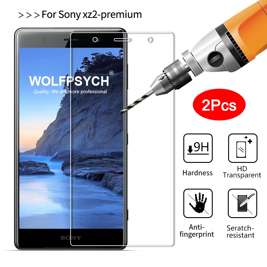 2 шт./лот 9H закаленное стекло для Sony Xperia 1 10 Plus XZ3 XA XA1 XA2 XA3 Ultra XZ2 Compact XZ4 XZ Premium защита