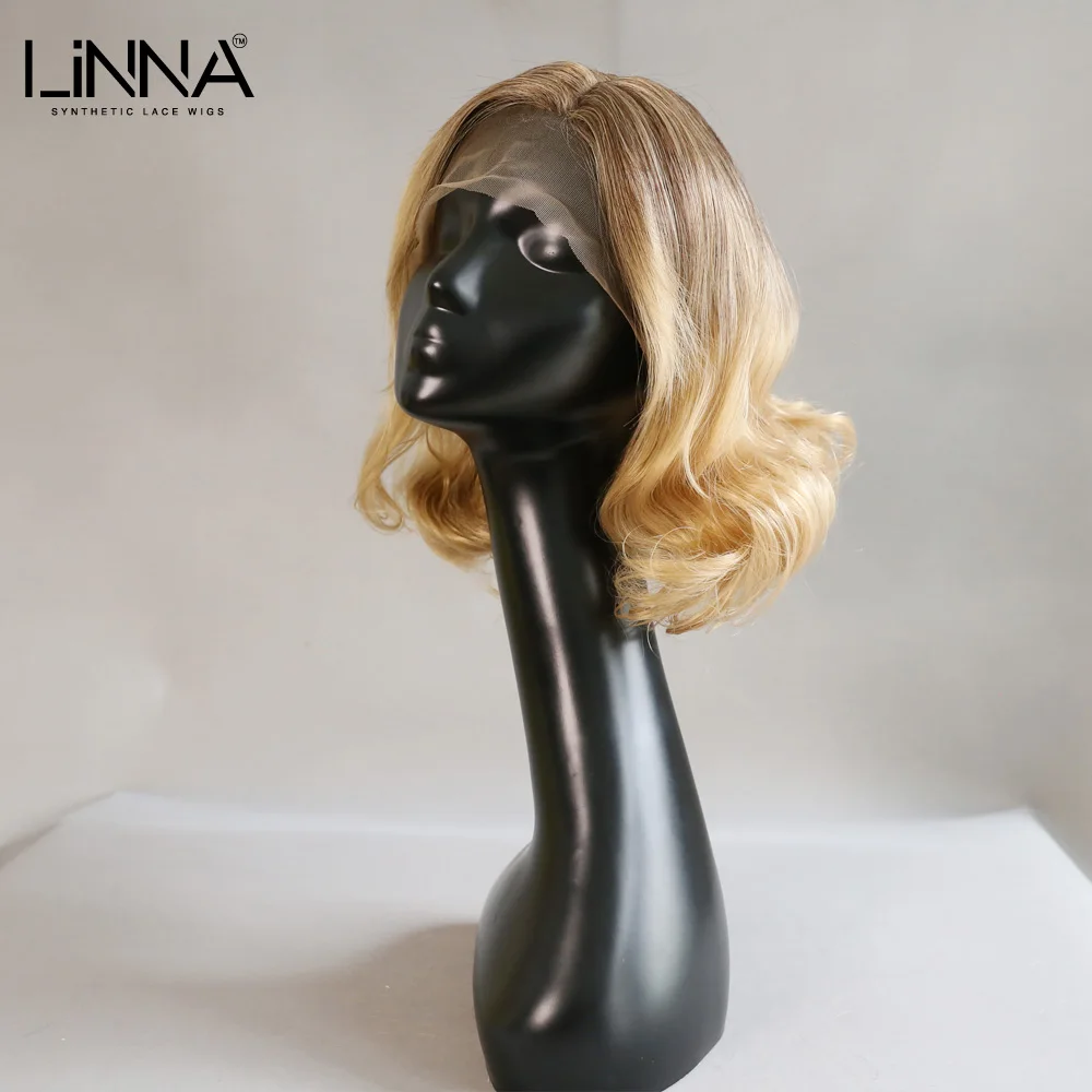 LINNA Natural Wave Blonde Synthetic Lace Front Wig For Women Ombre Brown Blonde Color Side Part 12'' Short Bob L Part Lace Wig
LINNA Natural Wave Blonde Synthetic Lace Front Wig For Women Ombre Brown Blonde Color Side Part 12'' Short Bob L Part Lace Wig