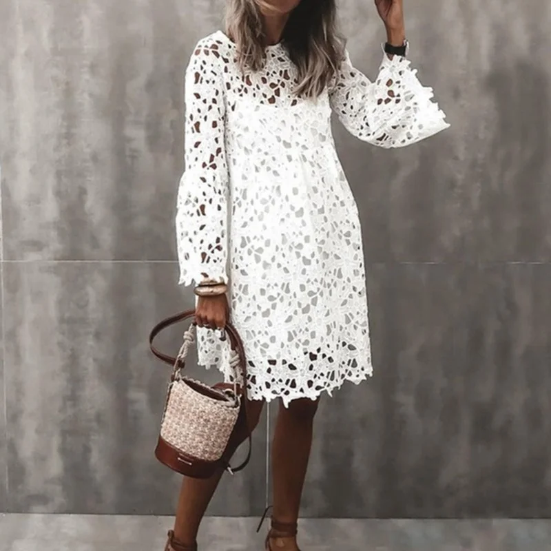Flared Sleeve Casual Loose White Dress Lace 2021 Spring Summer Clothes for Women Two Pieces Mini Ruffles Dresses Party Vestidos
Flared Sleeve Casual Loose White Dress Lace 2021 Spring Summer Clothes for Women Two Pieces Mini Ruffles Dresses Party Vestidos