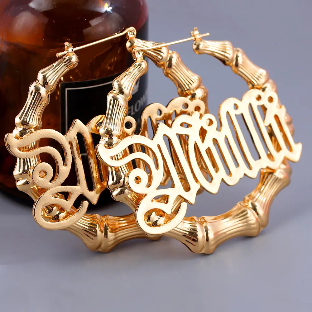 Statement Gold Sliver Color Big Bamboo Circle Hoop Earrings For Women Large Basketball Letters Personality Party Jewelry Brincos
Statement Gold Sliver Color Big Bamboo Circle Hoop Earrings For Women Large Basketball Letters Personality Party Jewelry Brincos