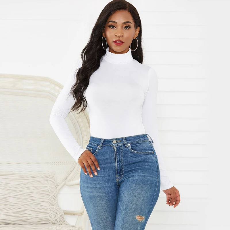 Sholina Autumn Winter Turtleneck Black Bodysuit Long Sleeve Womens Rompers Jumpsuit Warm Slim Female Pullover Overalls For Women 
Sholina Autumn Winter Turtleneck Black Bodysuit Long Sleeve Womens Rompers Jumpsuit Warm Slim Female Pullover Overalls For Women