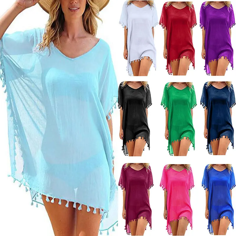 Women Lady Solid Color Tassel Short Sleeve Top Pullover for Summer Beach Party BMF88
Women Lady Solid Color Tassel Short Sleeve Top Pullover for Summer Beach Party BMF88