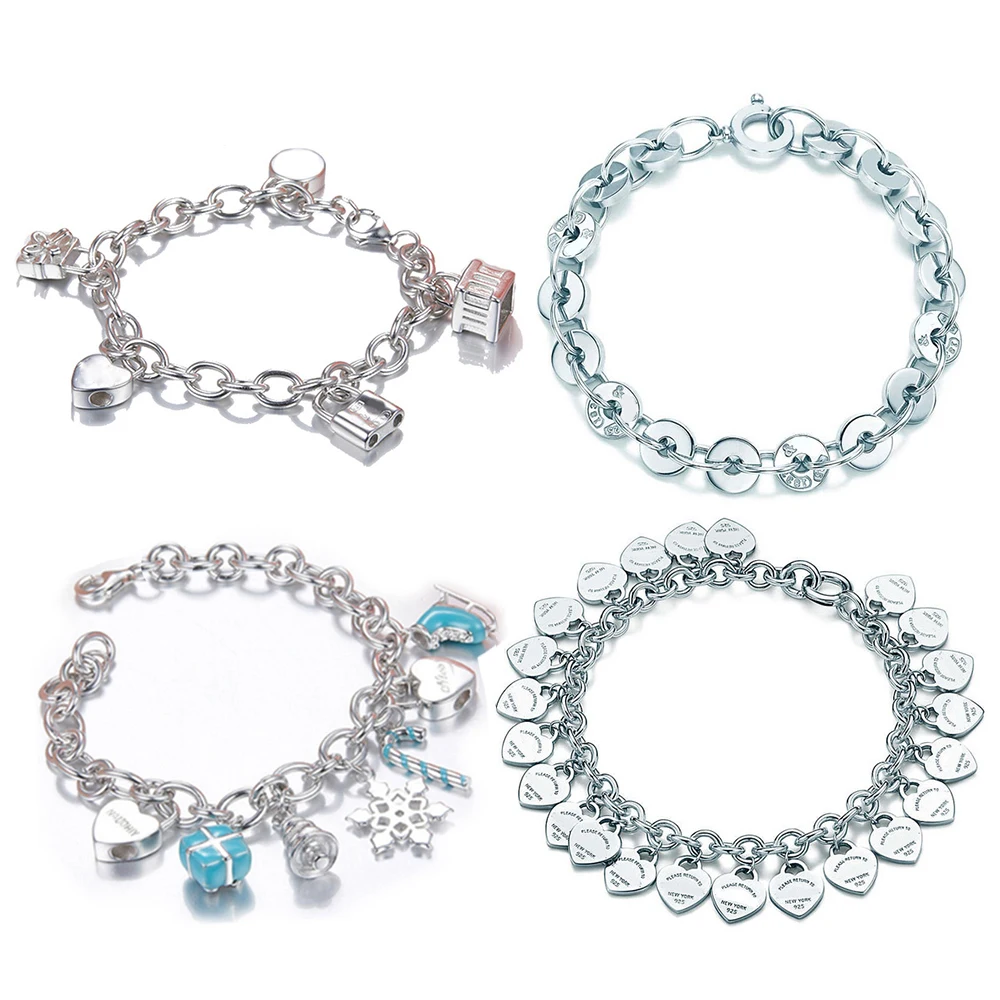 SL TFB TTFF Original Sterling Silver 925 High Quality Charm Bracelet Engraved Inscription FOR Woman Original Model Production
SL TFB TTFF Original Sterling Silver 925 High Quality Charm Bracelet Engraved Inscription FOR Woman Original Model Production