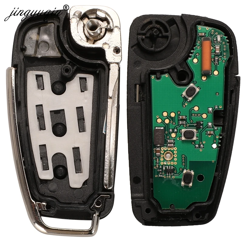 jingyuqin 3 Button Flip Remote Key 8E Chip 868Mhz FSK Model Car Alarm for Audi A6L Q7 4f0837220R /AD Auto Key Fob Control
jingyuqin 3 Button Flip Remote Key 8E Chip 868Mhz FSK Model Car Alarm for Audi A6L Q7 4f0837220R /AD Auto Key Fob Control