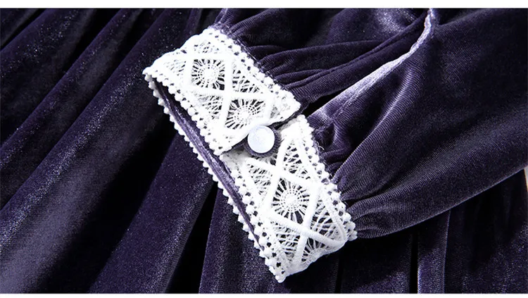 2020 Spring Elegant Purple Velvet Dress Women Long Sleeve V-neck Patchwork High Stretch Waist Vintage Party Long Dress
2020 Spring Elegant Purple Velvet Dress Women Long Sleeve V-neck Patchwork High Stretch Waist Vintage Party Long Dress