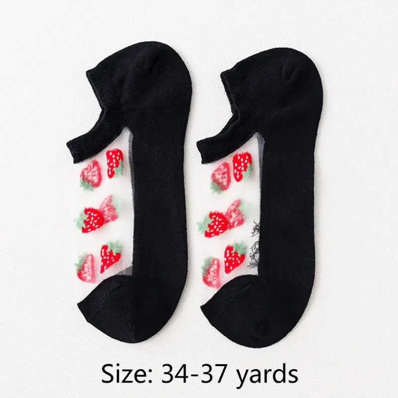 Japanese Style Women Girls Glass Fiber Boat Socks Cute Fruits Jacquard Transparent Summer Ultra-Thin Invisible Hosiery
Japanese Style Women Girls Glass Fiber Boat Socks Cute Fruits Jacquard Transparent Summer Ultra-Thin Invisible Hosiery