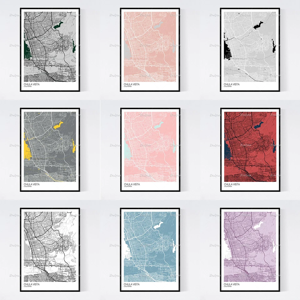 Chula Vista, California Map Nordic Retro Minimalism Painting Posters and Prints on Canvas Wall Art Modular Pictures Home Decor
Chula Vista, California Map Nordic Retro Minimalism Painting Posters and Prints on Canvas Wall Art Modular Pictures Home Decor