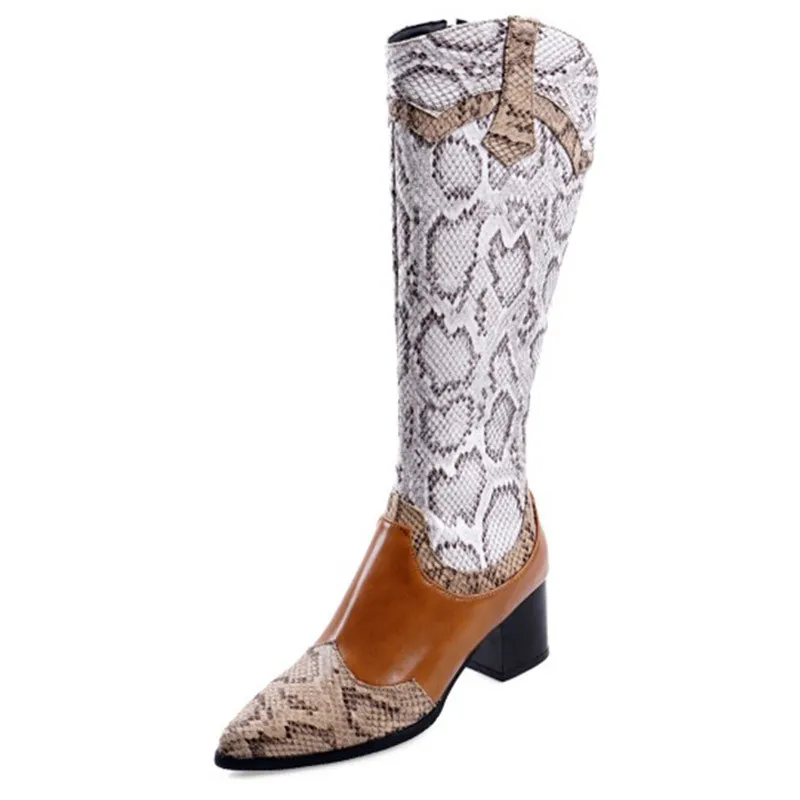 2021 hot knee high boots women snake pointed toe autumn winter Western boots mixed color fashion party prom shoes woman
2021 hot knee high boots women snake pointed toe autumn winter Western boots mixed color fashion party prom shoes woman