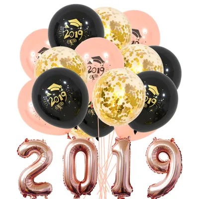 15 шт воздушные шары на выпускной 2019 конфетти баллоны средней