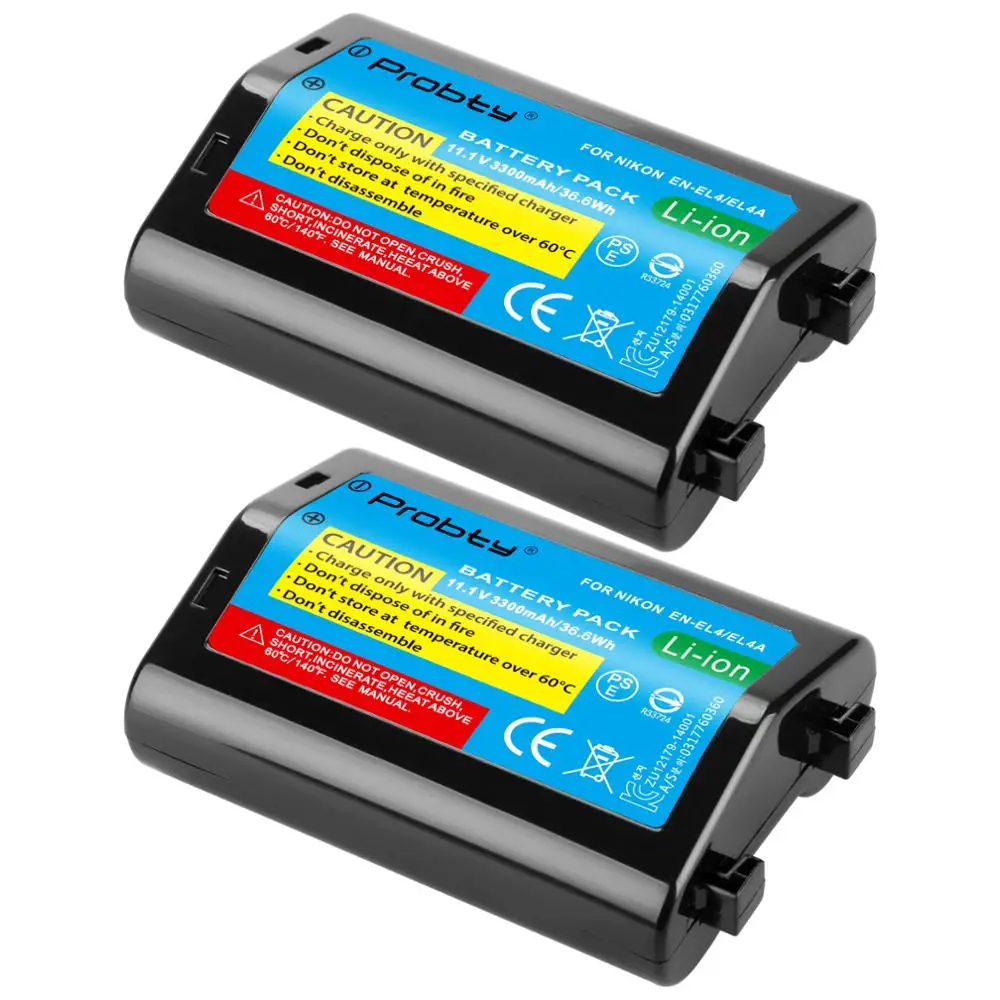 Высокое качество для Nikon D2Z D2H D2Hs D2X D2Xs D3 D3S F6 D3X ENEL4 ENEL4A батареи камеры с EN-EL4 EN-EL4A