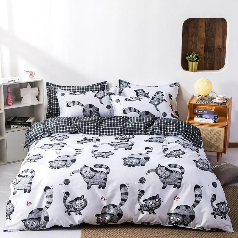 Cat Snowflake Printed 4pcs Girl Boy Kid Bed Cover Set Cartoon Duvet Cover Bed Sheets and Pillowcases Comforter Bedding Set 61002
Cat Snowflake Printed 4pcs Girl Boy Kid Bed Cover Set Cartoon Duvet Cover Bed Sheets and Pillowcases Comforter Bedding Set 61002