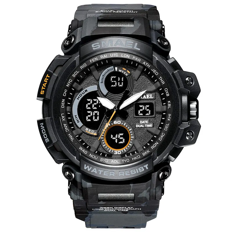 SMAEL Men Watch Electronic Clock LED Digital Quartz Watch Waterproof Silica gel Band Military Sport Wristwatch relojes hombre
SMAEL Men Watch Electronic Clock LED Digital Quartz Watch Waterproof Silica gel Band Military Sport Wristwatch relojes hombre