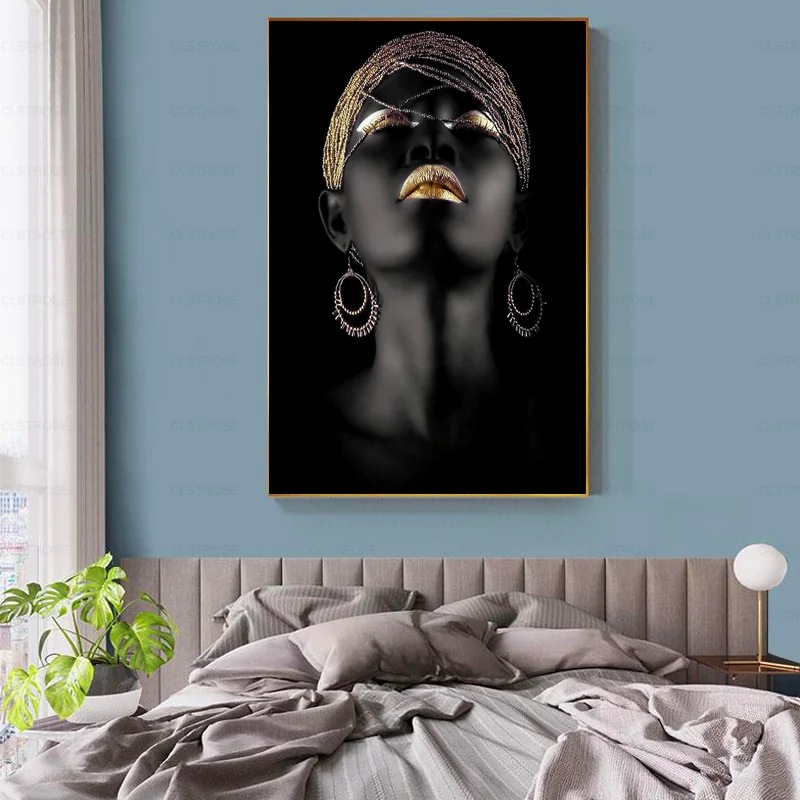 Nordic African Woman Poster Black Gold Modern Canvas Painting Posters and Prints Wall Art Pictures for Living room Home Decor
Nordic African Woman Poster Black Gold Modern Canvas Painting Posters and Prints Wall Art Pictures for Living room Home Decor