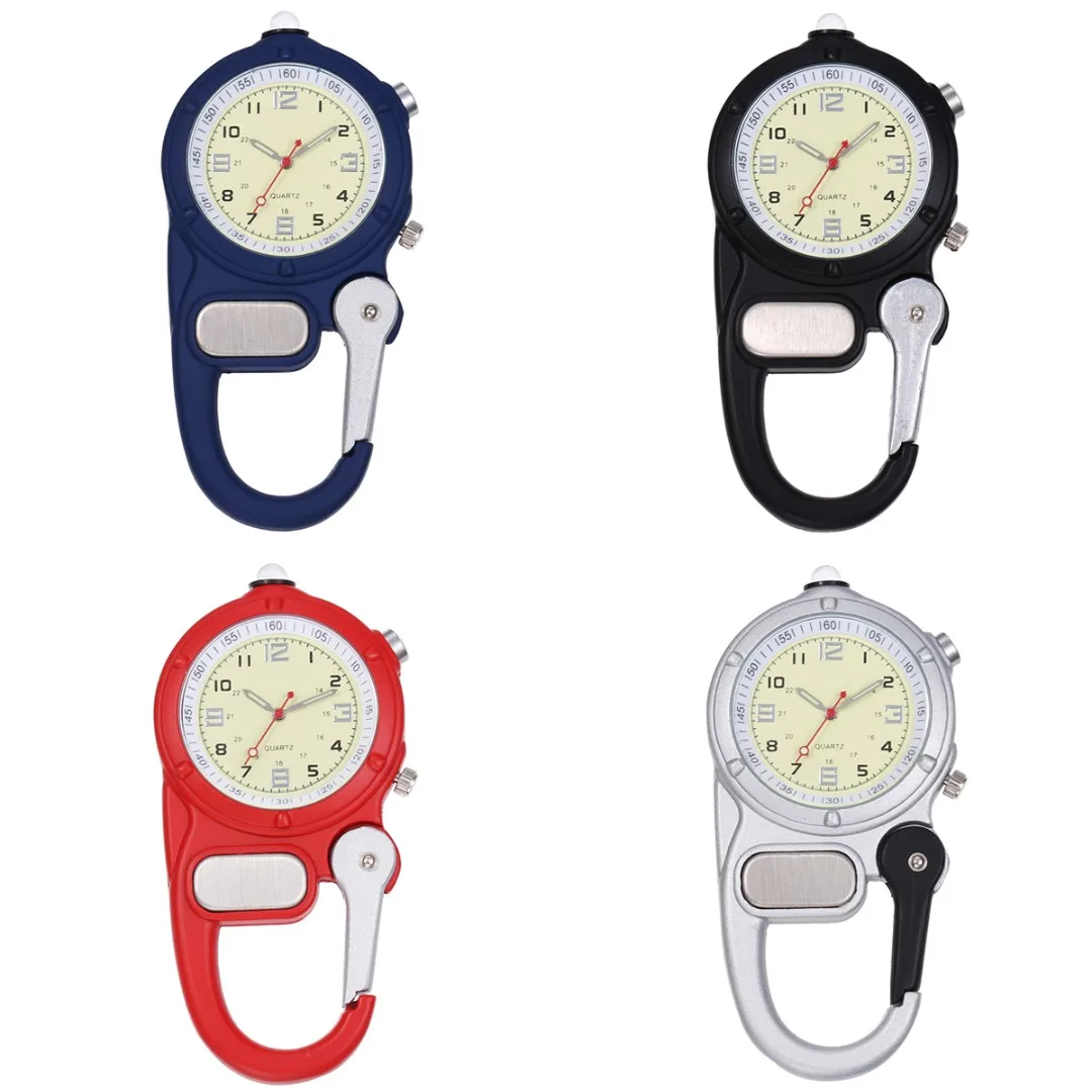 Portable Backpack Watch With Small flashlight Hook Up Watch Mini Carabiner Clip Pocket Watch For Doctors Nurses Traveler
Portable Backpack Watch With Small flashlight Hook Up Watch Mini Carabiner Clip Pocket Watch For Doctors Nurses Traveler