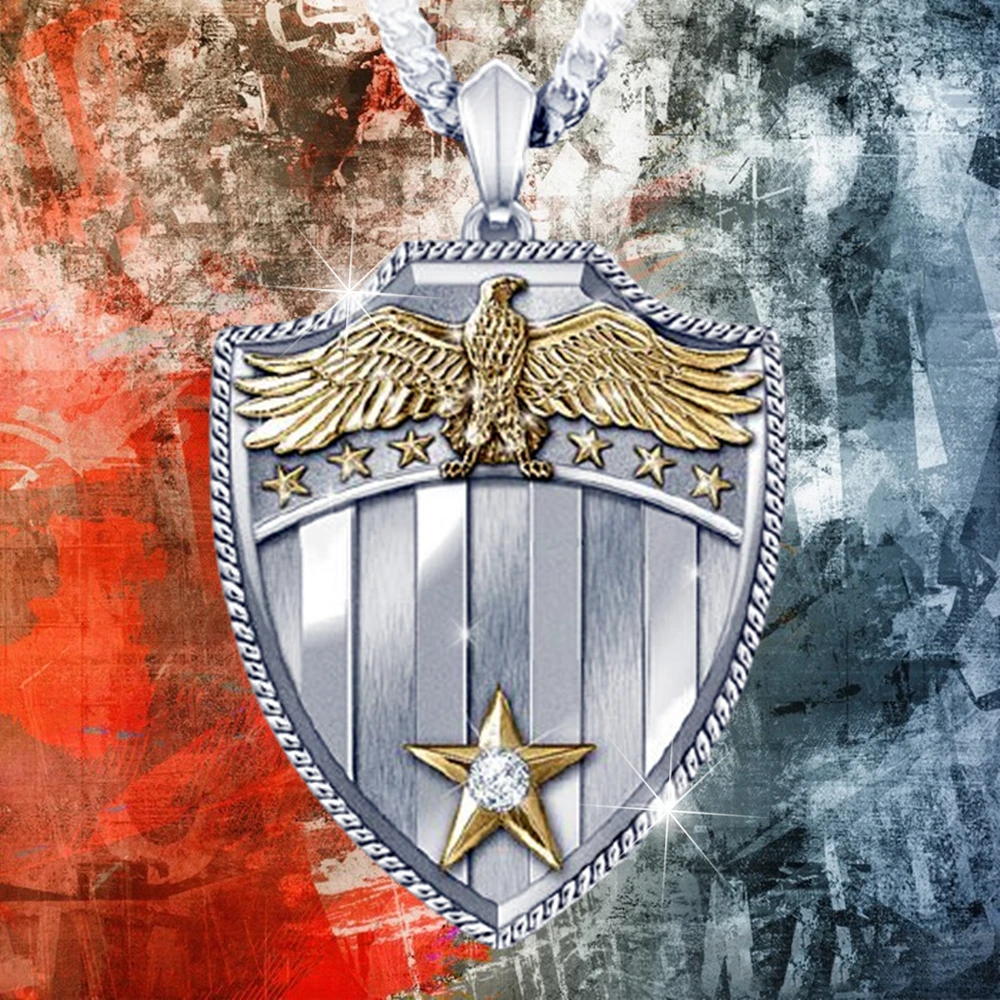 Vintage Men's Fashion Honor Eagle Shield Pendant Necklace Exquisite Men's Punk Trend Style Necklace Men's Party Accessories Gift
Vintage Men's Fashion Honor Eagle Shield Pendant Necklace Exquisite Men's Punk Trend Style Necklace Men's Party Accessories Gift