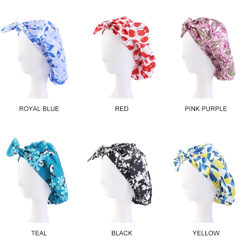 Waterproof Bow Bonnet Reusable Shower Cap for Lady Elasticized Hair Shower Cap for All Hair Length Spa Home Hotel and Hair Salon
Waterproof Bow Bonnet Reusable Shower Cap for Lady Elasticized Hair Shower Cap for All Hair Length Spa Home Hotel and Hair Salon
