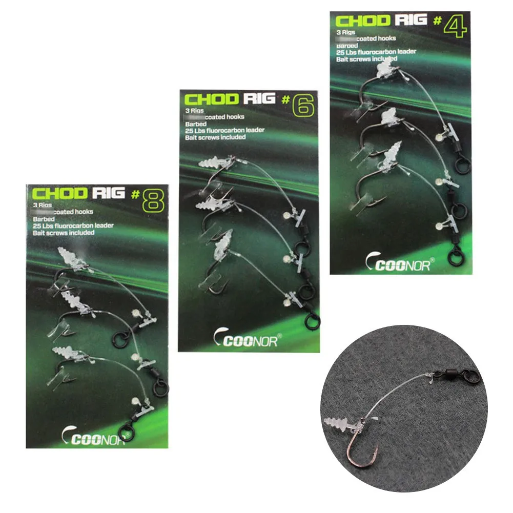3Pcs Carp Fishing Hooks Ready Tied Chod Rig With Bait Screw Rig Swivel For Zig Helicopter Fishhook Carbon Steel Pesca Tackle
3Pcs Carp Fishing Hooks Ready Tied Chod Rig With Bait Screw Rig Swivel For Zig Helicopter Fishhook Carbon Steel Pesca Tackle