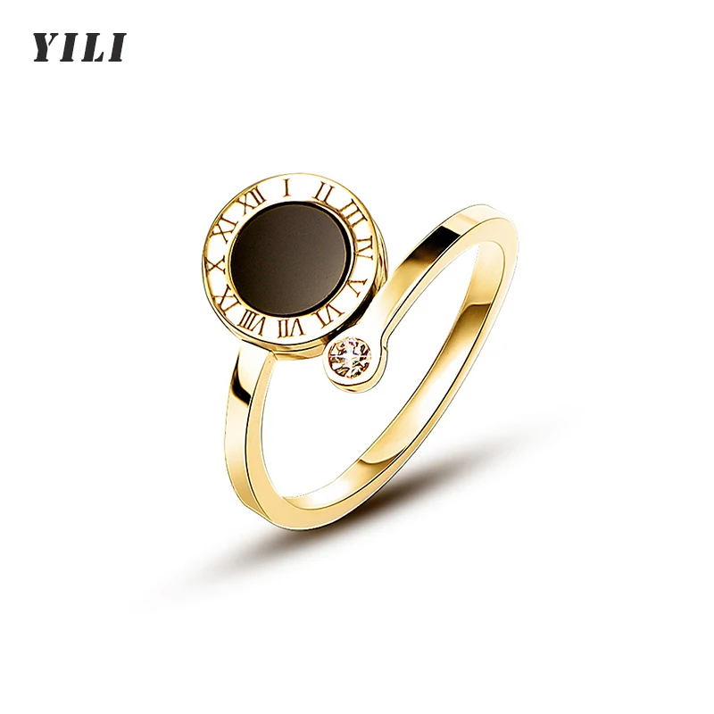 2021 New Fashion Black Disc Roman Numeral Stainless Steel Open Rings Luxury Zircon Opening Ring for Women Girls Jewelry
2021 New Fashion Black Disc Roman Numeral Stainless Steel Open Rings Luxury Zircon Opening Ring for Women Girls Jewelry