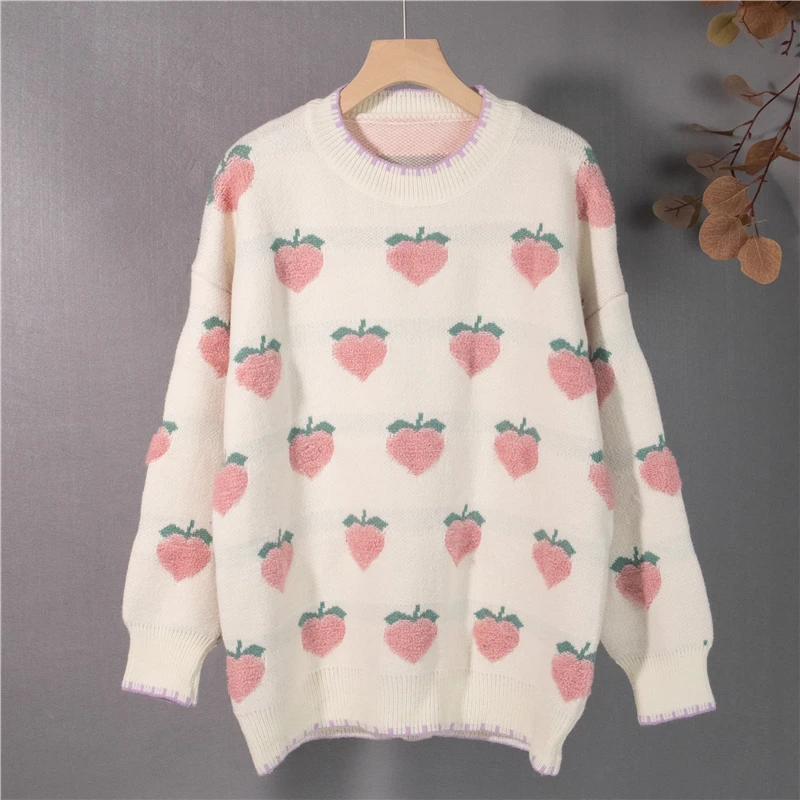 SONDR New Autumn And Winter Knitted Sweater Peach Pattern Retro Kawaii Loose Sweet Beauty Blouse кофта женская Pull Femme Y2K
SONDR New Autumn And Winter Knitted Sweater Peach Pattern Retro Kawaii Loose Sweet Beauty Blouse кофта женская Pull Femme Y2K