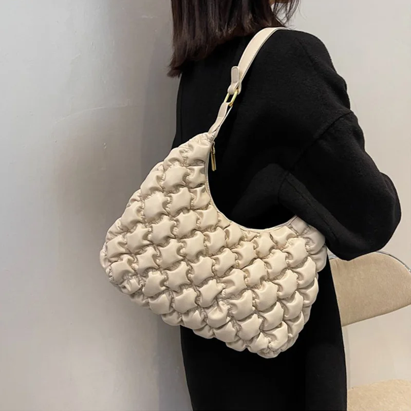 Сумка на плечо женская из экокожи, модный дизайнерский саквояж со складками, модная сумочка под подмышки, Осень-зима
Сумка на плечо женская из экокожи, модный дизайнерский саквояж со складками, модная сумочка под подмышки, Осень-зима