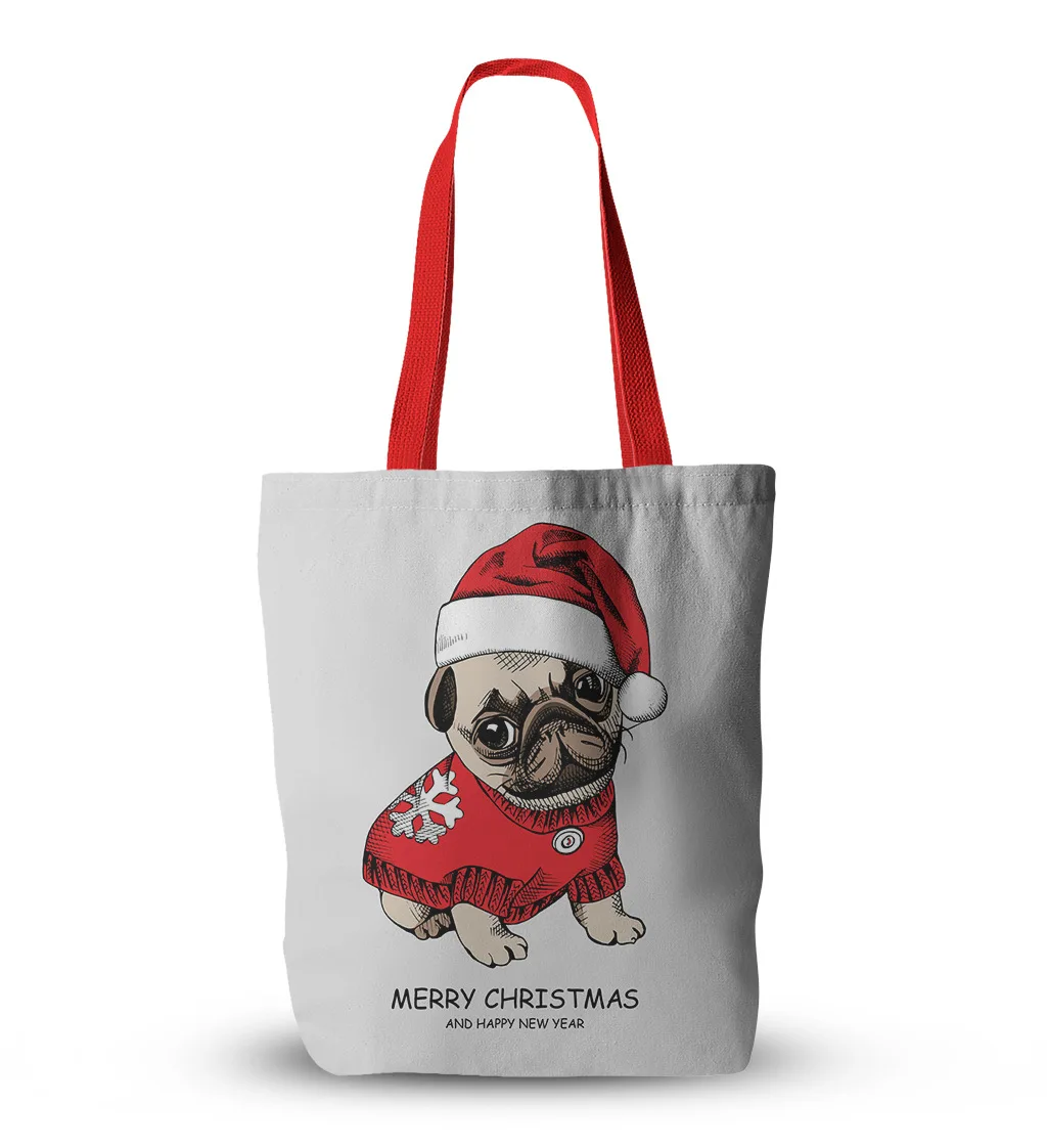 Christimas Cute Pug Dog Print Ladies Handbags Cloth Canvas Tote Bag Shopping Women Eco Reusable Shoulder Shopper Bags
Christimas Cute Pug Dog Print Ladies Handbags Cloth Canvas Tote Bag Shopping Women Eco Reusable Shoulder Shopper Bags