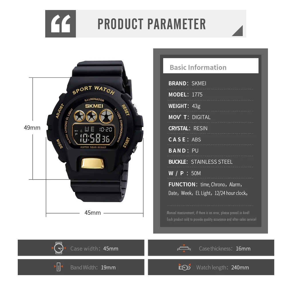 SKMEI Waterproof Sport Watch Men Chrono Alarm Digital Mens Wristwatches Date Time Soft Male Watches Clock relogio masculino 1775
SKMEI Waterproof Sport Watch Men Chrono Alarm Digital Mens Wristwatches Date Time Soft Male Watches Clock relogio masculino 1775