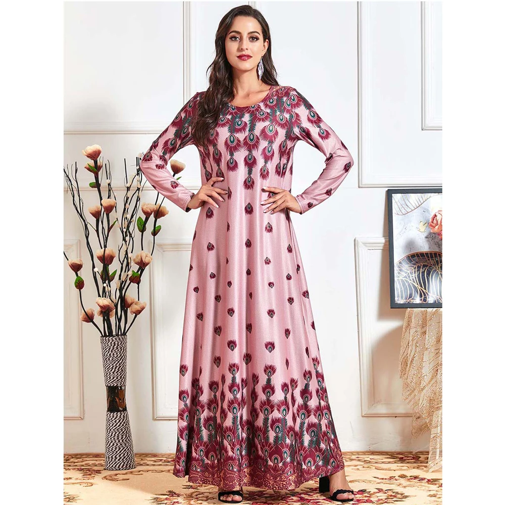 Dubai Elegant Party Evening Casual Long Dress Feather Printed Abaya Muslim Women Maxi Robe Gown Middle East Kaftan Plus Size New
Dubai Elegant Party Evening Casual Long Dress Feather Printed Abaya Muslim Women Maxi Robe Gown Middle East Kaftan Plus Size New