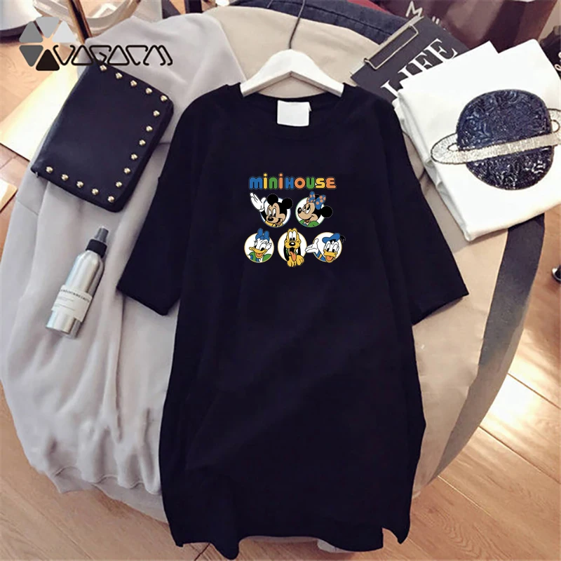 Mini Dresses Tshirt Dress Women Cartoon Mickey Harajuku Disney Friends Loose Print Women Kawaii Vestidos Summer 2021
Mini Dresses Tshirt Dress Women Cartoon Mickey Harajuku Disney Friends Loose Print Women Kawaii Vestidos Summer 2021