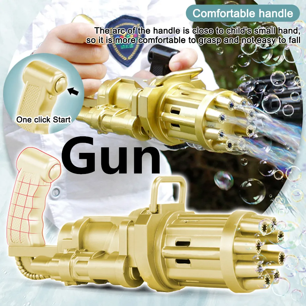 Gun Machine Kids Toys Automatic Gatling Bubble Gun Summer Soap Water 2-in-1 Electric Bubble Machine For Children Gift
Gun Machine Kids Toys Automatic Gatling Bubble Gun Summer Soap Water 2-in-1 Electric Bubble Machine For Children Gift