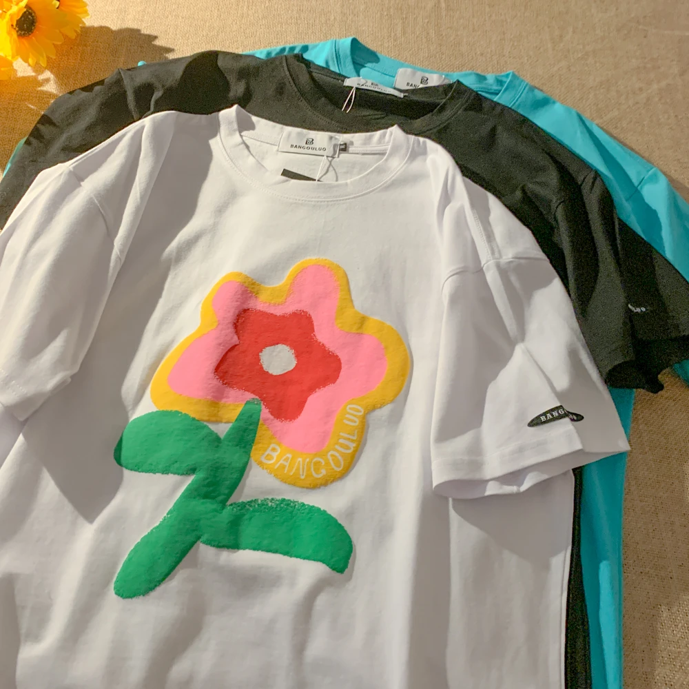 2021 Summer New Flower Foam Printing Short Sleeve T-Shirt All-match Half Sleeve T-shirt Loose T-shirt Women
2021 Summer New Flower Foam Printing Short Sleeve T-Shirt All-match Half Sleeve T-shirt Loose T-shirt Women