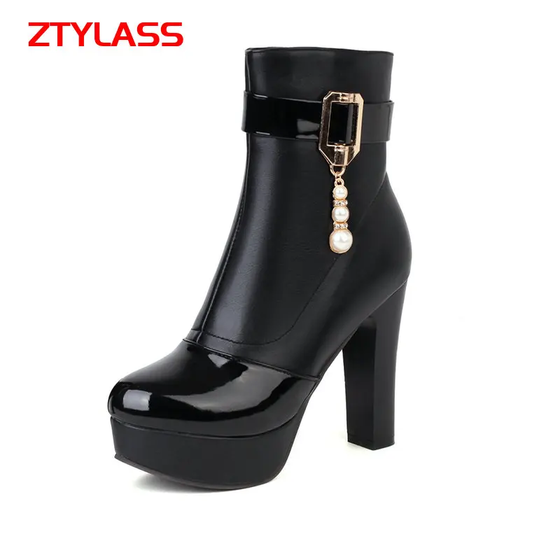 Spring Autumn Black Women Boots Fashion Crystal Platform Ankle Boots Square High Heel Booties Zipper Woman Shoes Big Size 42 43
Spring Autumn Black Women Boots Fashion Crystal Platform Ankle Boots Square High Heel Booties Zipper Woman Shoes Big Size 42 43